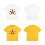 Denim Tears T Shirts D.T Kapok Five-Pointed Star Letter Print Short-Sleeve T-shirt