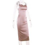 Women Dresses Summer Backless Hip Skirt Sexy Dress (Bla0420)