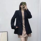 Women Suits Loose Casual Black Blazer