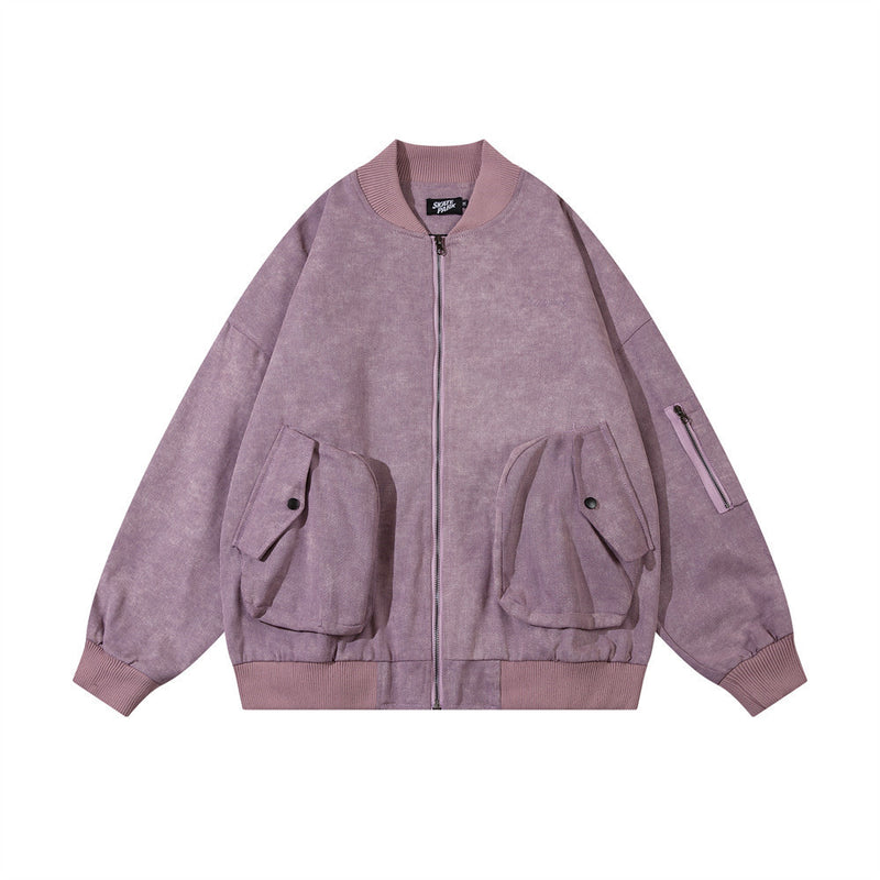 Men Jacket Coat Jacket Men's Autumn and Winter Casual Loose Baseball Uniform Pilot