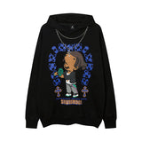 Men Hoodie Graffiti Necklace Hooded Sweater Men's and Women's Hip Hop Hooded Top