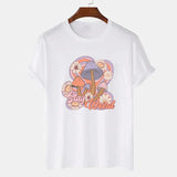 Stay Mushroom Graphic Tops Tees Short Sleeve Hippie
