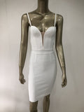 Women Dresses White Bandage Dress Sexy Slim-Fit Banquet Dress (Ont0408)