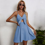 Women Dress Bow Suspenders Dress Casual Skirt