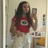 Women T-shirt Flower T-shirt Spring Casual