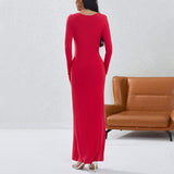 Women Dress Fall/Winter Slim Sheath Sexy Hollow-out Dress