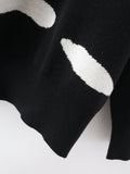 Women Sweater Knitwear Loose Sweater Women's Autumn Cloud Printed Long-Sleeved Sweater Top