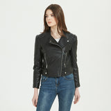 Women Leather Jacket Short Jacket Zipper Casual Cotton Line Pu Short Coat Motorcycle Clothing