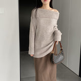 Women Winter Knitted Sweater Autumn and Winter Sweater Long-Sleeved Shirt 8t3110