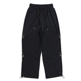 Men Sweatpants Loose Mesh Breathable Trousers Pleated Drawstring Ankle Banded Pants