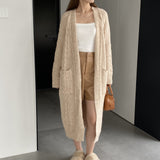 Women Cardigan Sweater Autumn Sweater Cardigan Long Sleeve Baggy Coat W2369