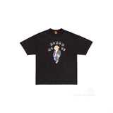 Men T-shirts HUMAN printed pattern round neck short-sleeved bottoming shirt