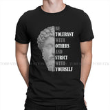 2024Stoicism Quote Stoic Philosophy Round Collar TShirt Sene