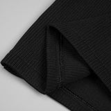 Women's Evening Dress Black Long Sleeve Bowknot Hollow-out Midriff Mini Skirt Sheath Bandage One-Piece Dress