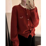 Women Knitted Cardigan Autumn and Winter Loose Sweater Coat