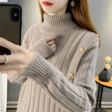 Women Knitwear Autumn and Winter Turtleneck Knitwear Loose Sweater