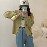 Women Knitted Cardigan Autumn and Winter round Neck Casual Sweater Coat