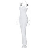 Women Dresses V-neck Strap Long Dress