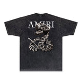 Amiri T-shirt Washed and Worn Retro Short Sleeve T-shirt