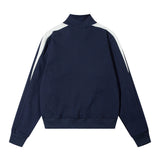 Women Jacket Stitching Contrast Color Jacket Autumn Loose Leisure Sports Zipper Cardigan Outerwear