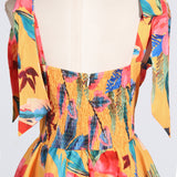 Women Dresses Spring Retro Printing Slip Dress Long Dress (Qymy0409)