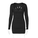 Women Dresses Spring V Long Sleeve Slim Fit Dress