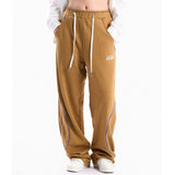 Men Sweatpants Irregular Stripes Sports Pants Drawstring Ankle-Tied Trousers Loose Straight Casual Sweatpants