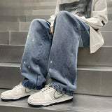 Men Jeans Hiphop Pants Vintage Jeans Men's Loose Straight Oversize Wide Leg Pants