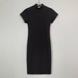 Women Dresses Turtleneck Short Sleeve Dress Hip Skirt