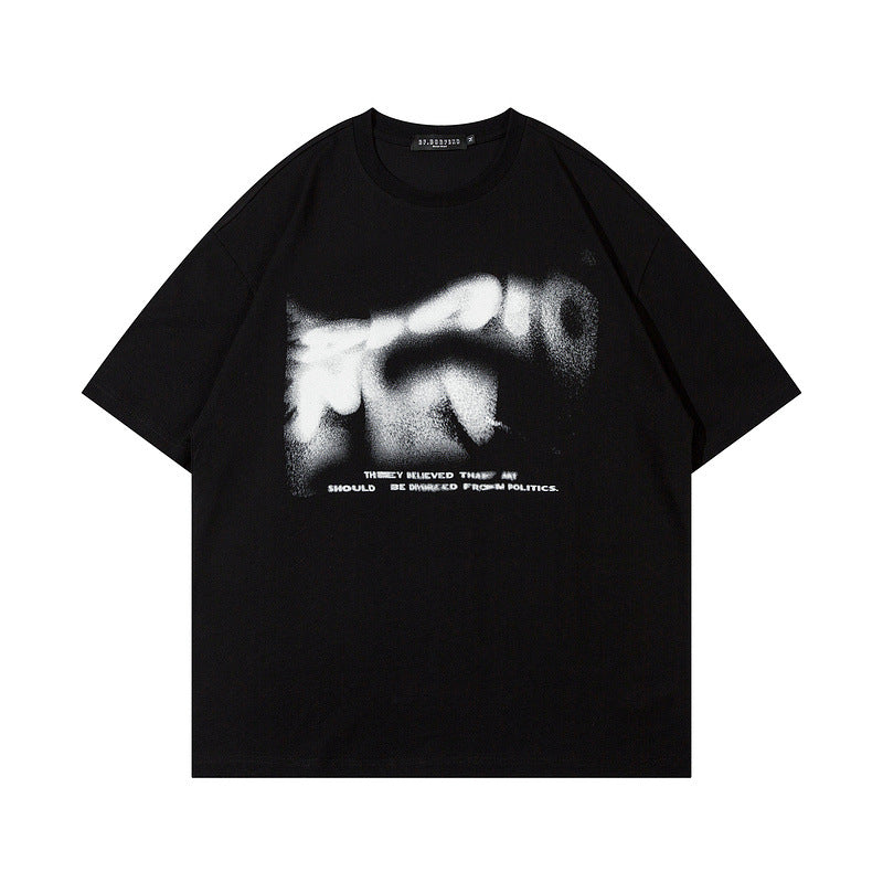 Men T Shirt Graffiti Oversize Half Sleeve T-shirt Men's and Women's Retro Couple Short Sleeve T-shirt