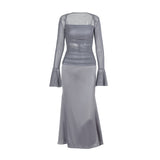Women Dresses Fall Slim Fit Mesh Camisole Dress