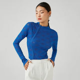 Women Sweater Knitwear Turtleneck Hollow out Diamond Lattice Jumpsuit Women's Autumn Stretch Slim Fit Base Long Sleeve Knitted T-shirt