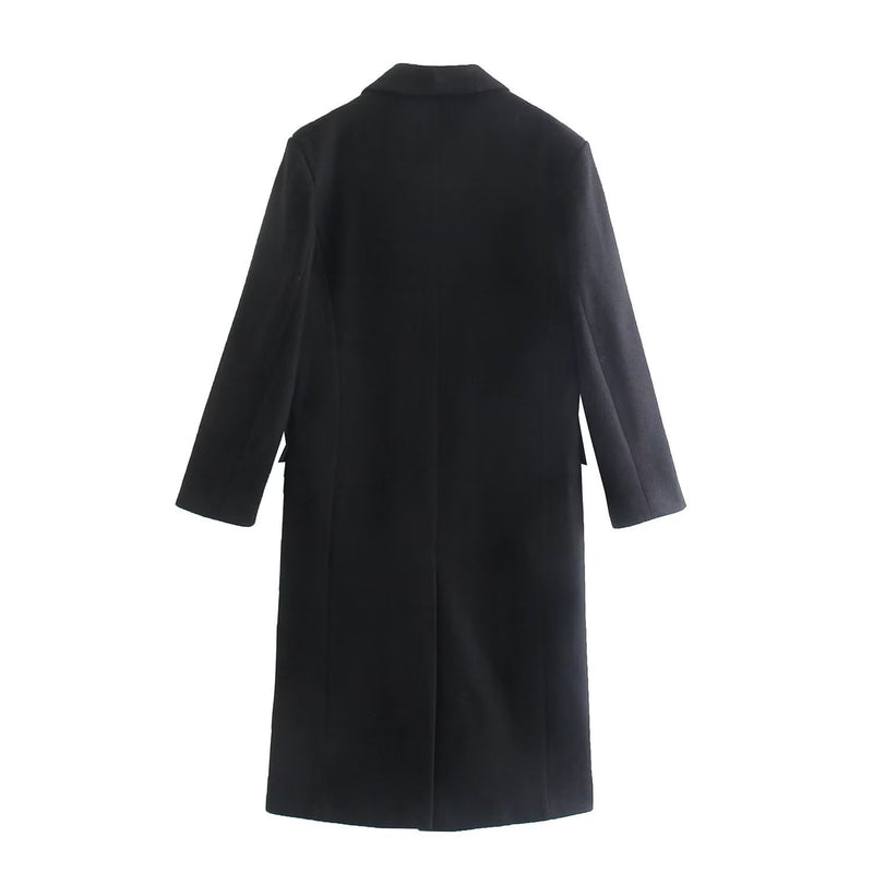 Women Suits Fall Mid-Length Double Breasted Coat Female Loose-Fitting Casual Suit