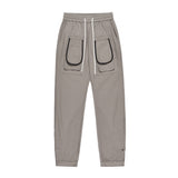 Men Sweatpants Functional Pocket Loose-Fit Tappered Trousers