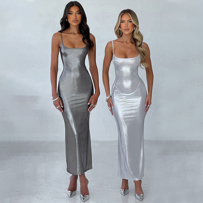 Women Dresses Winter Sexy Backless Slim Fit Sling Dress