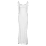 Women Dresses Summer Sexy Suspenders Backless Slim Fit Sheath Dress (Bla0420)