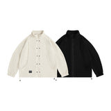 Unisex Winter Cotton Coat Stand Collar Coat Vest Vintage Corduroy Two-Piece Set