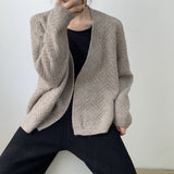 Women Cardigan Sweater Hollow-out Knitted Cardigan Coat Vintage Top for Women 8t3083