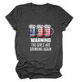 Warning the girls are stylish casual print short sleeves