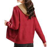 Women Knitwear Fall Winter Hooded Zip Sweater Women Loose Knitted Cardigan