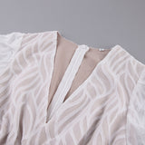 Women Dress Spring V-neck Lantern Sleeve A- line Skirt