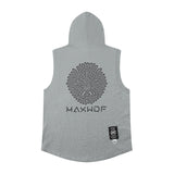 Men Vest Vintage Men's Hooded Sleeveless Sweater Sports T-shirt Vest