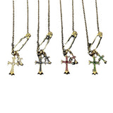 Chrome Hearts Necklace Gold Pin Double Cross Men's and Women's Necklaces