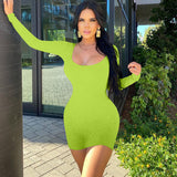 Women Dresses Spring Sexy Backless Slim Fit Long Sleeve Narrow Dress