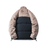 Unisex Winter Cotton Coat Gold Carved Wool down Jacket Warm down Jacket