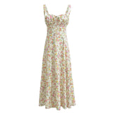 Women Dresses Summer Vintage Printed Dress Backless Midi Dress (Xds0414)