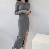 Women Maxi Dress Spring and Autumn Knitted Dress