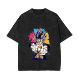 Washed and old retro short-sleeved T-shirt anime dragon ball