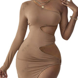 Women Dresses Autumn Winter Sexy Dress Evening Gown (Bla0420)