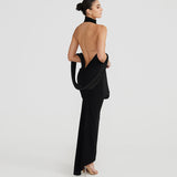 Women Dresses Sexy Backless Bright Silk Dress